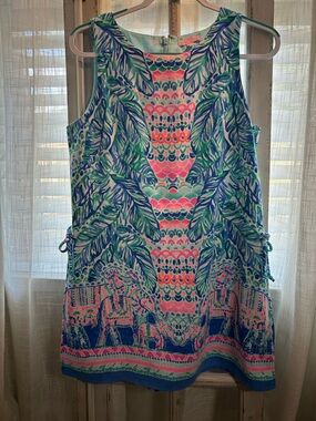 Lilly Pulitzer Tropical Feel the beat Donna Romper Dress Elephant Size 8 EUC